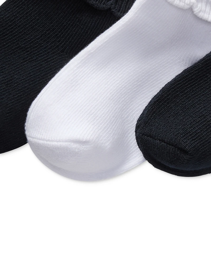 Polo Ralph Lauren Baby Girls Scallop Turn-Cuff Socks, 3 Pack