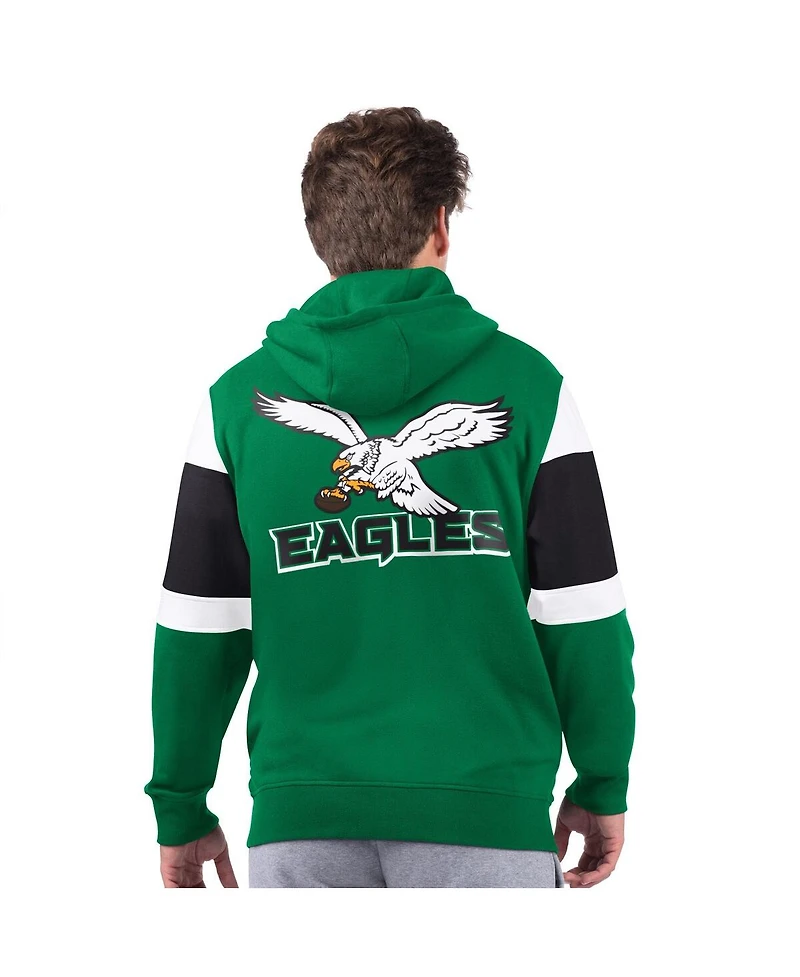 Starter Men's Kelly Green Philadelphia Eagles Extreme Vintage Logo Full-Zip Hoodie