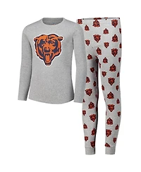 Outerstuff Big Boys and Girls Chicago Bears Long Sleeve T-Shirt Pants Sleep Set