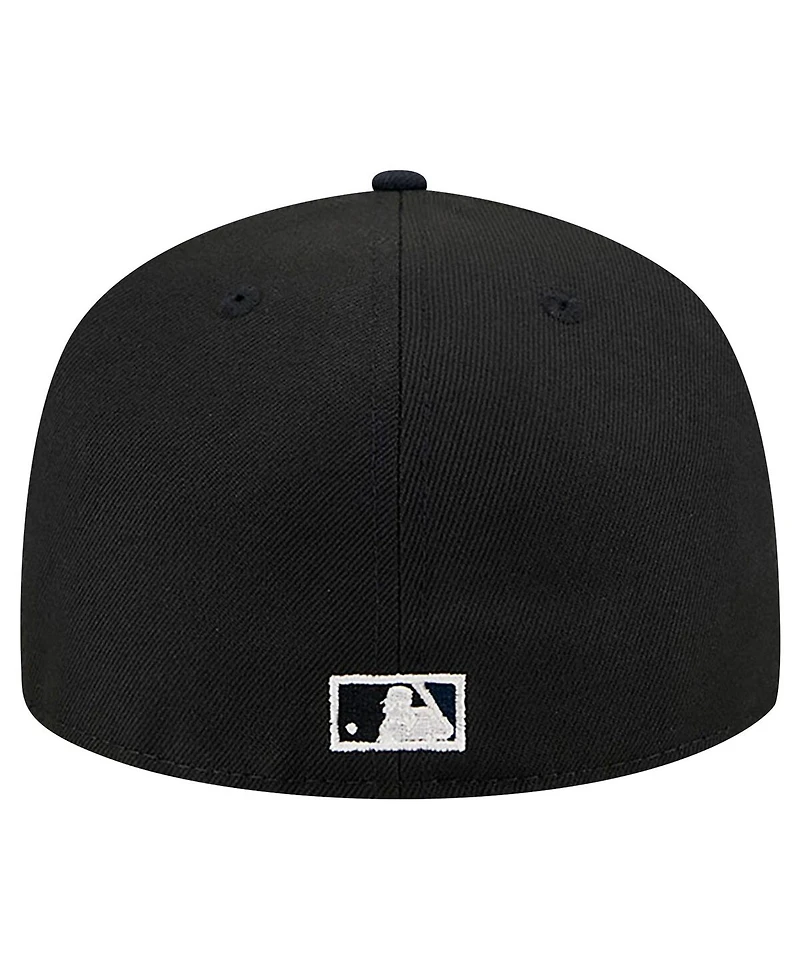 New Era Men's Black Los Angeles Angels Shadow Stitch 59FIFTY Fitted Hat