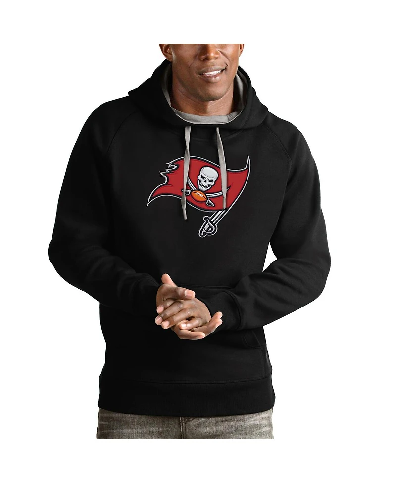Antigua Men's Black Tampa Bay Buccaneers Victory Pullover Hoodie