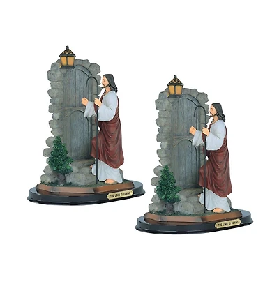 Fc Design "2-pc Set" 12"H The Lord is Coming Statue Jesus Knocking at Door Holy Figurine Statue Ornament Home Room Office Decor and Perfect Ideas for