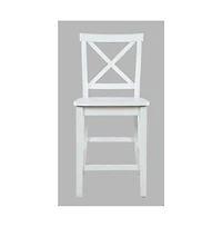 Jofran Eastern Tides Coastal Wire-Brushed Wood X-Back Counter Barstool (Set of 2