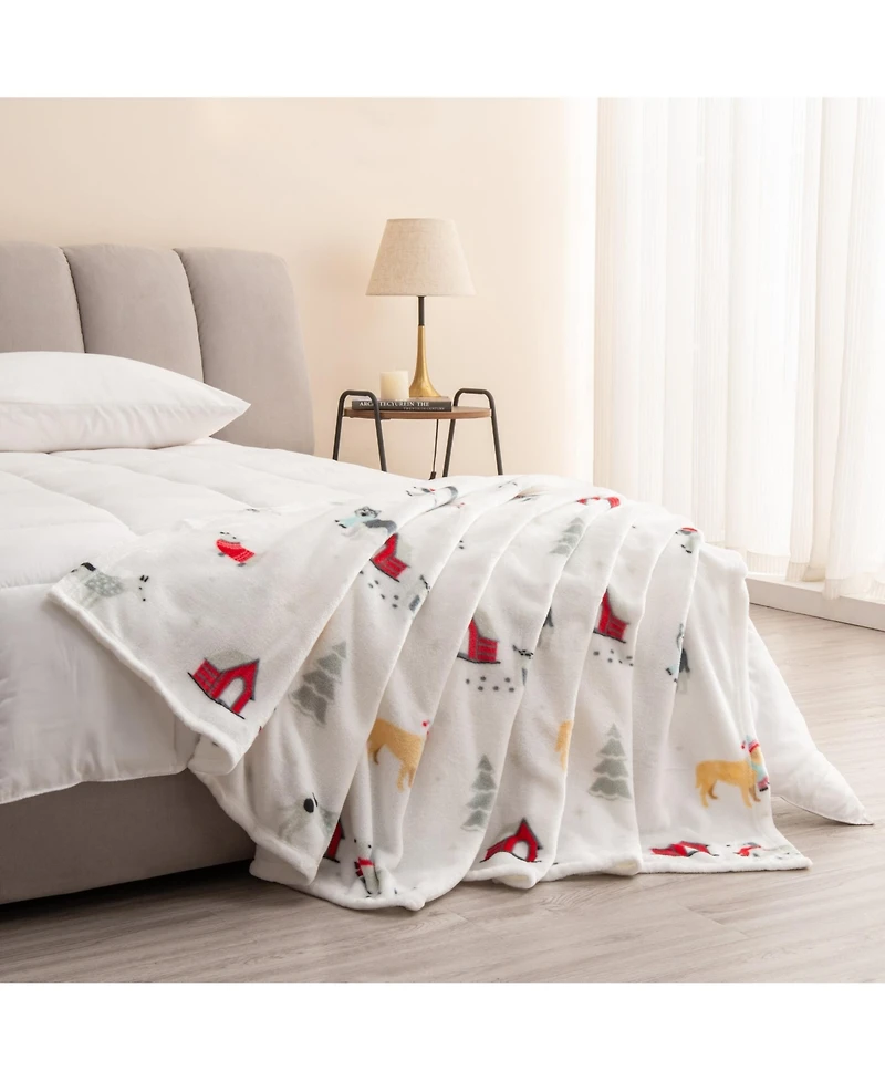 Linery & Co. Velvet Plush Cozy Christmas Throw Blanket