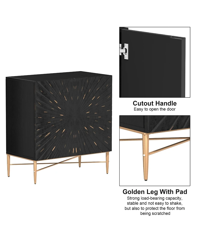 Boyel Living Modern Wood Storage 2 Door Accent Cabinet