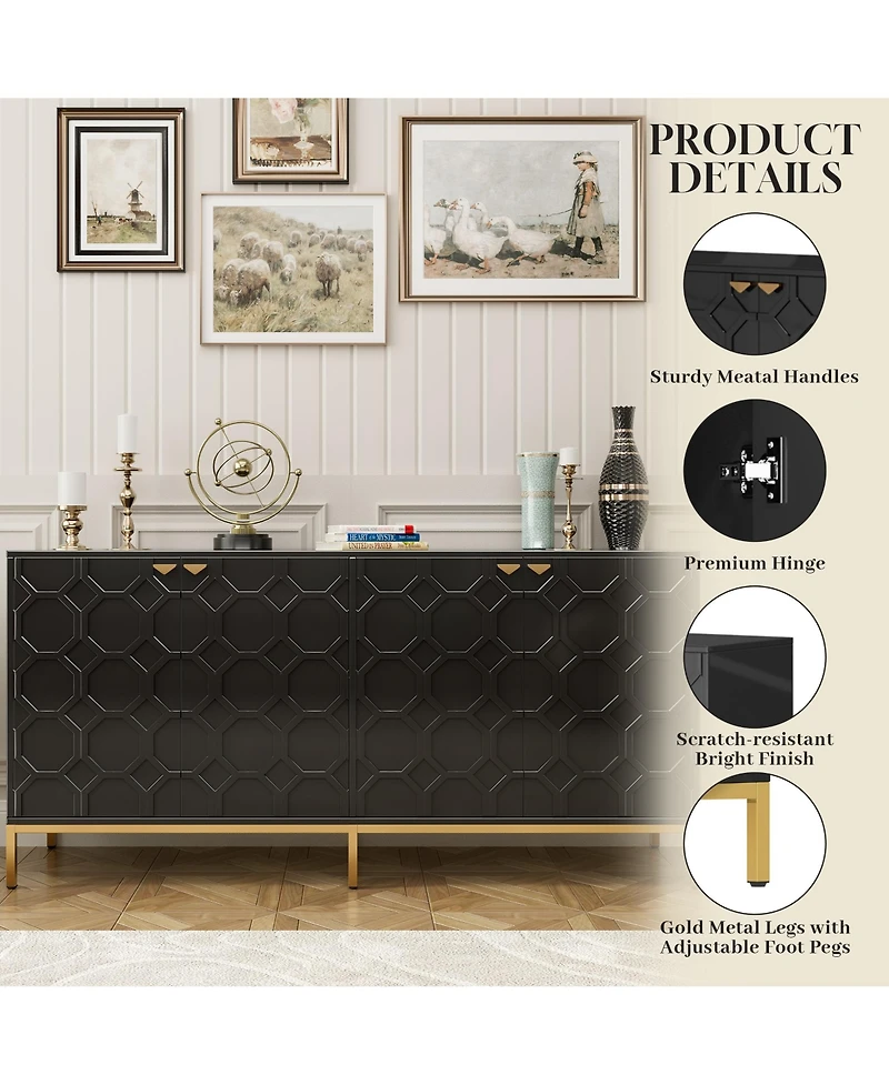 Boyel Living 4 Door Locker Accent Cabinet