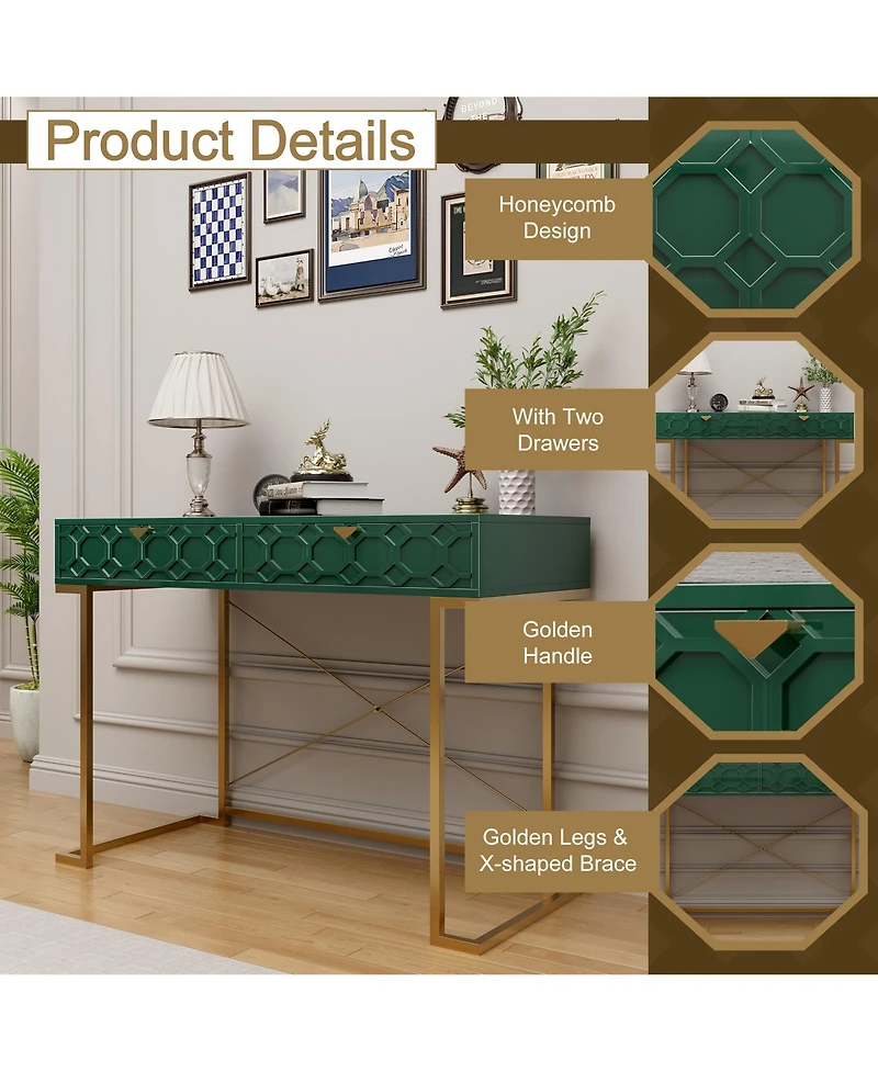 Functional Writing Desk with Ample Storage and Modern Design