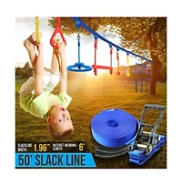 SereneLife 50 Ninja Warrior Obstacle Course Kit with 13 Accessories