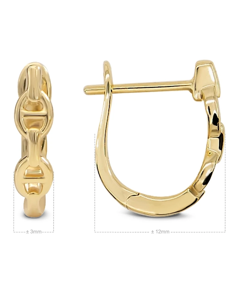 Devata Mariner Anchor Hoop Earrings in 14K Gold, approx. 1.6 grams.