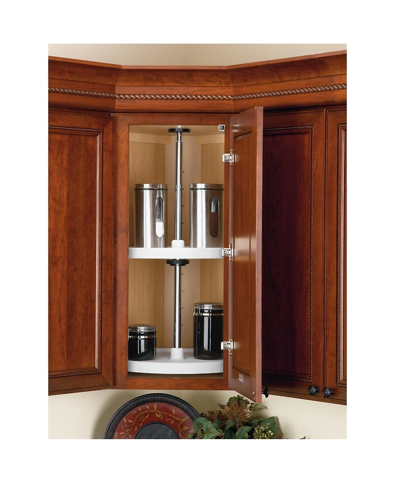 Rev-a-Shelf 18'' Lazy Susan Full-Circle Polymer 2-Shelf, White, 3072-18-11-52