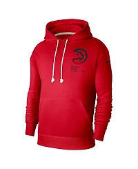 Nike Men's Red Atlanta Hawks Courtside Standard Issue Premium Performance Pullover Hoodie