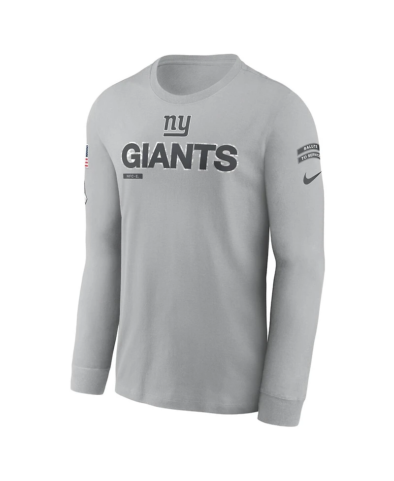 Nike Men's Gray New York Giants 2024 Salute To Service Long Sleeve T-Shirt