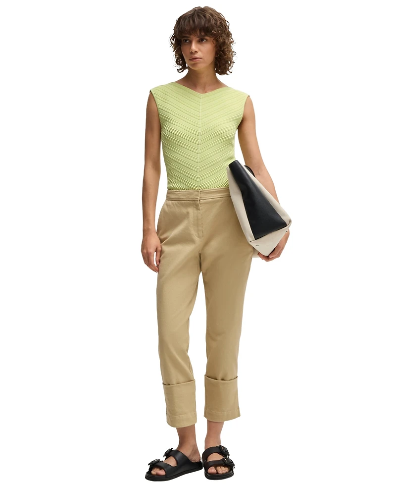 Boss by Hugo Women's Knitted Structure V-Neck Top