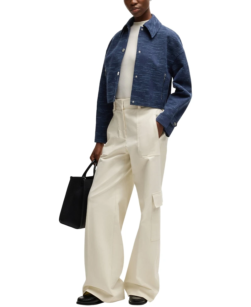 Boss by Hugo Women's Floral Structure Relaxed-Fit Blazer