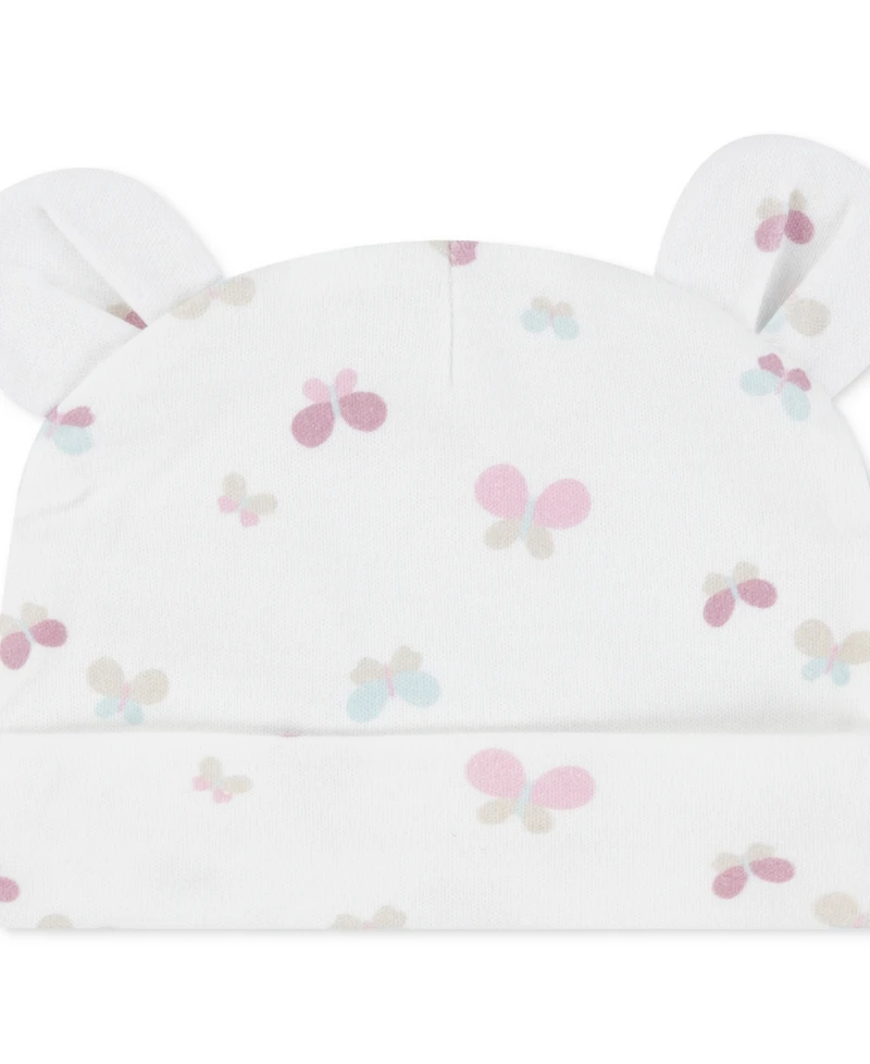 Huggies Baby Girls Cotton Cardigan, Pants & Hat, 3-Piece Set
