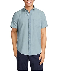 Lands' End Big & Tall Short Sleeve Button Down Chambray Shirt