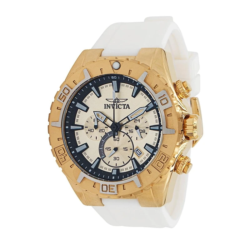 Invicta Men's 37636 Aviator Quartz Chronograph Gold Dial Watch