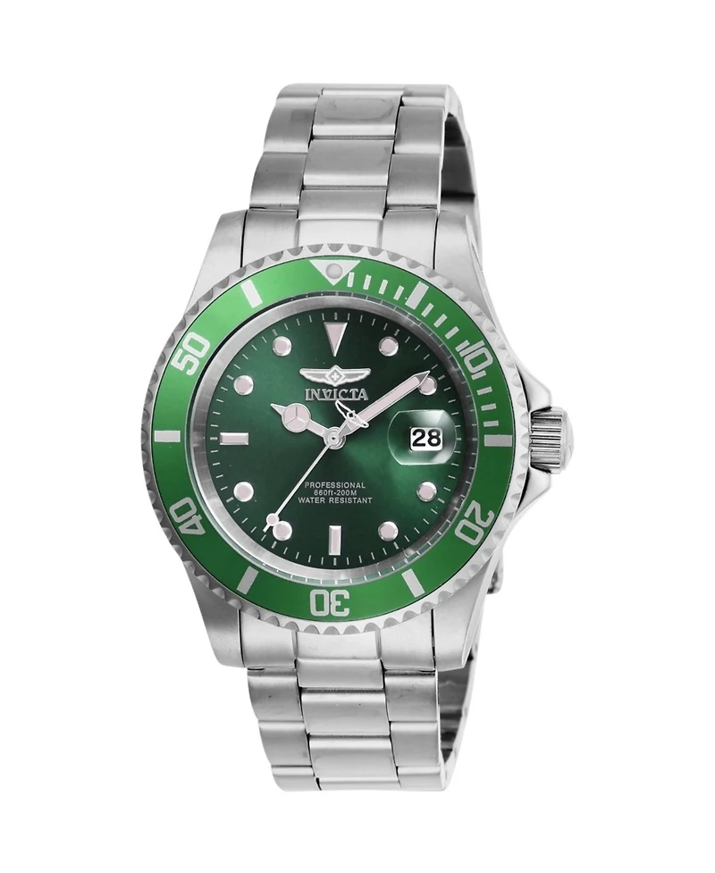 Invicta Men's 47355 Pro Diver Quartz 3 Hand Green Dial Watch