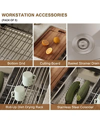 Casainc 31inch L x 19inch W Undermount Kitchen Sink with Accessories