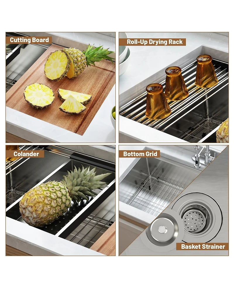 Casainc Undermount Kitchen Sink with Accessories