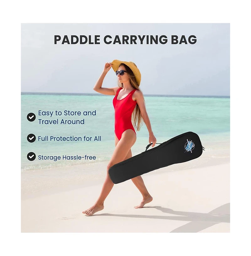 SereneLife Adjustable 3-Piece Sup Paddle with Carry Bag