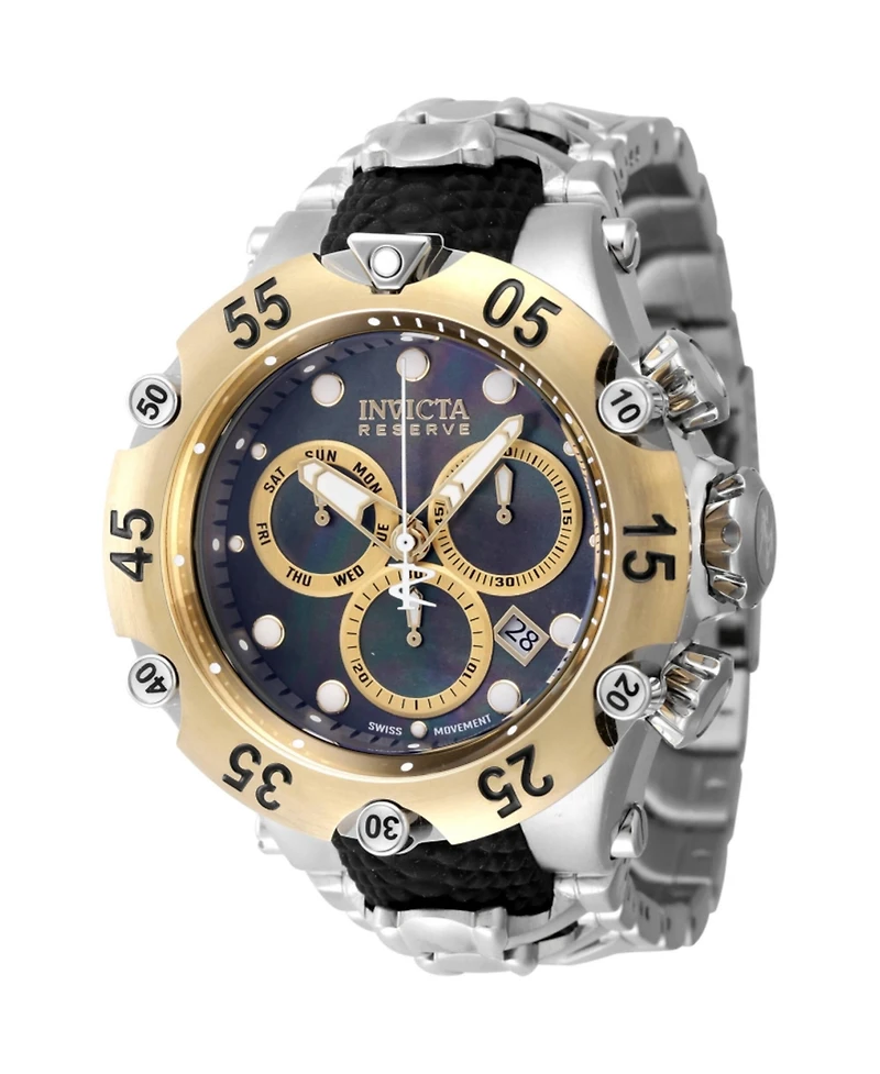 Invicta Men's 47217 Reserve Quartz Chronograph Black, Gold Dial Watch