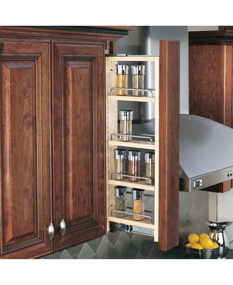 Rev-a-Shelf 6" Pullout Wall Filler w/ Soft-close, 33" Height, 432-WFBBSC33-6C