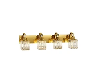 gaomon Modern Crystal Bathroom Vanity Lights Gold Bathroom Light Fixtures Crystal Vanity Shower Lights Over Mirror, Mirror Glass Crystal Bathroom Vani