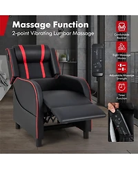 Gouun Pu Leather Massage Gaming Recliner Chair with Side Pockets