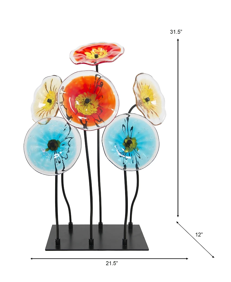 Dale Tiffany 32" Flower Garden Art Glass Sculpture
