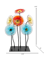 Dale Tiffany 32" Flower Garden Art Glass Sculpture