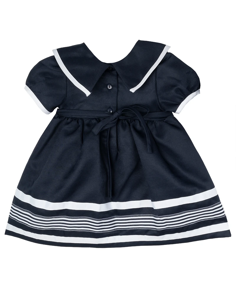 Rare Editions Baby Girl Sailor Dress with Matching Hat, 3-Piece Set