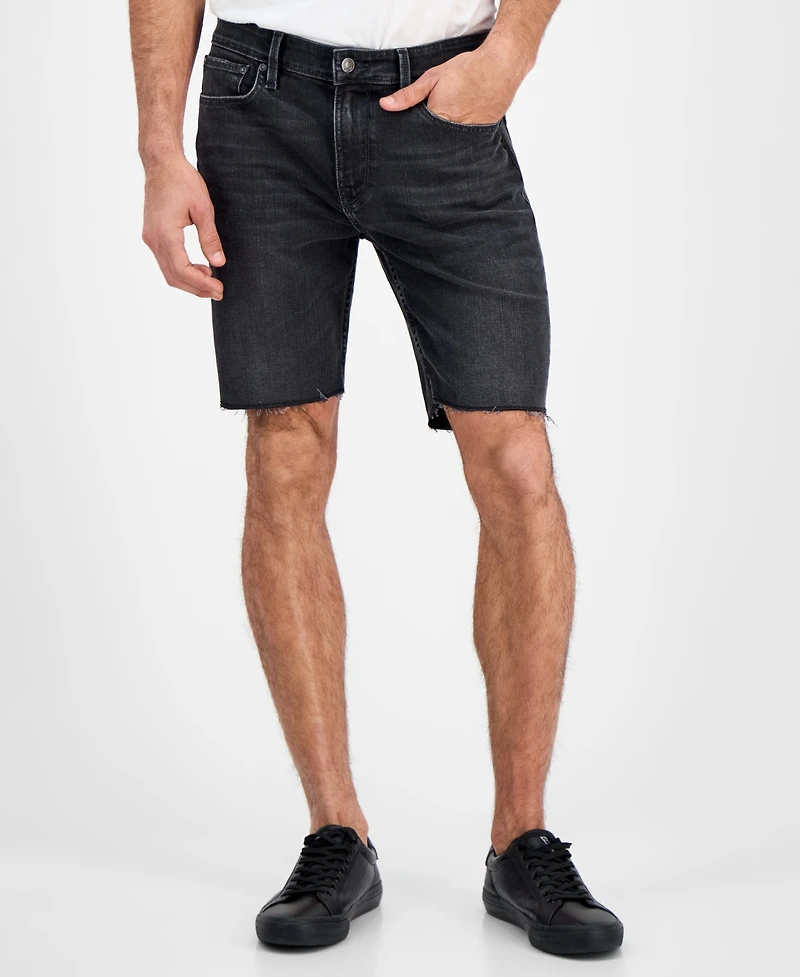 Guess Men's Logan Slim Fit Denim Raw Edge 9" Shorts