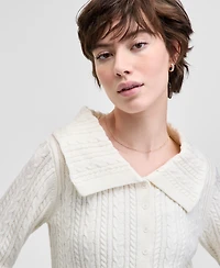 And Now This Women's Collared Cable Cardigan, Exclusively at Macy's