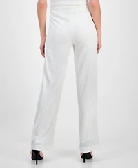 Anne Klein Women's Pull-On Sequinned Wide-Leg Pants