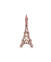 Bling Jewelry Eiffel Tower Pendant Necklace with Cubic Zirconia Pave on Sterling Silver