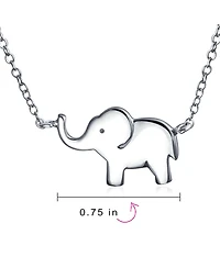 Bling Jewelry Simple Lucky Elephant Pendant Necklace in Sterling Silver Good Luck