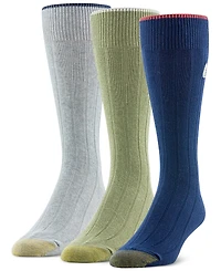 Gold Toe Men's Hampton Embroidered Crew Socks- 3-pack