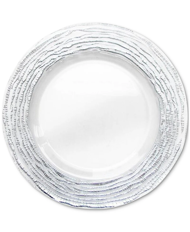 American Atelier Arizona Silver/Clear Glass Charger Plates, Set of 4