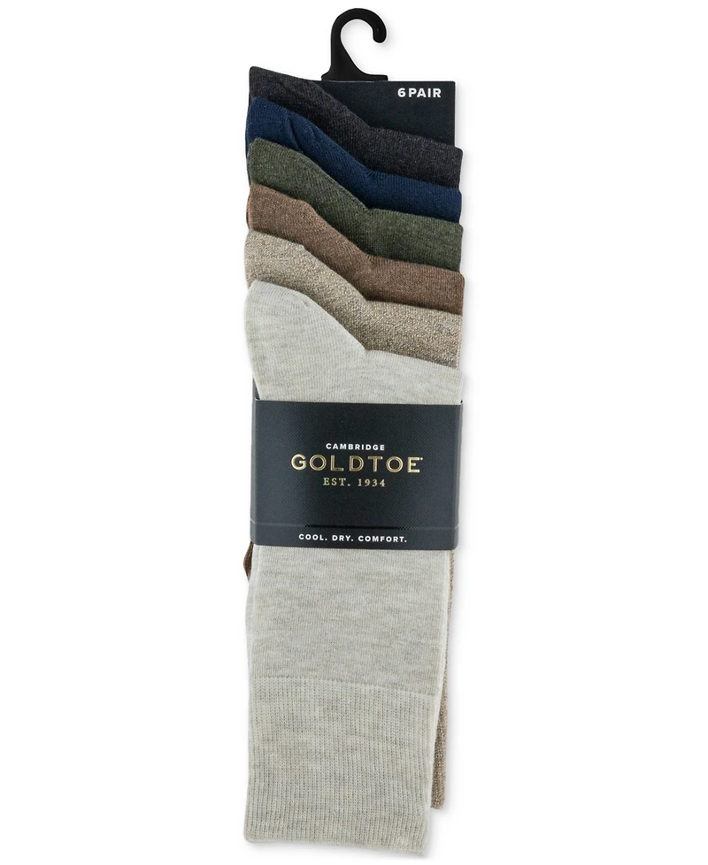 Gold Toe Men's 6-pack Cambridge Solid Crew Socks