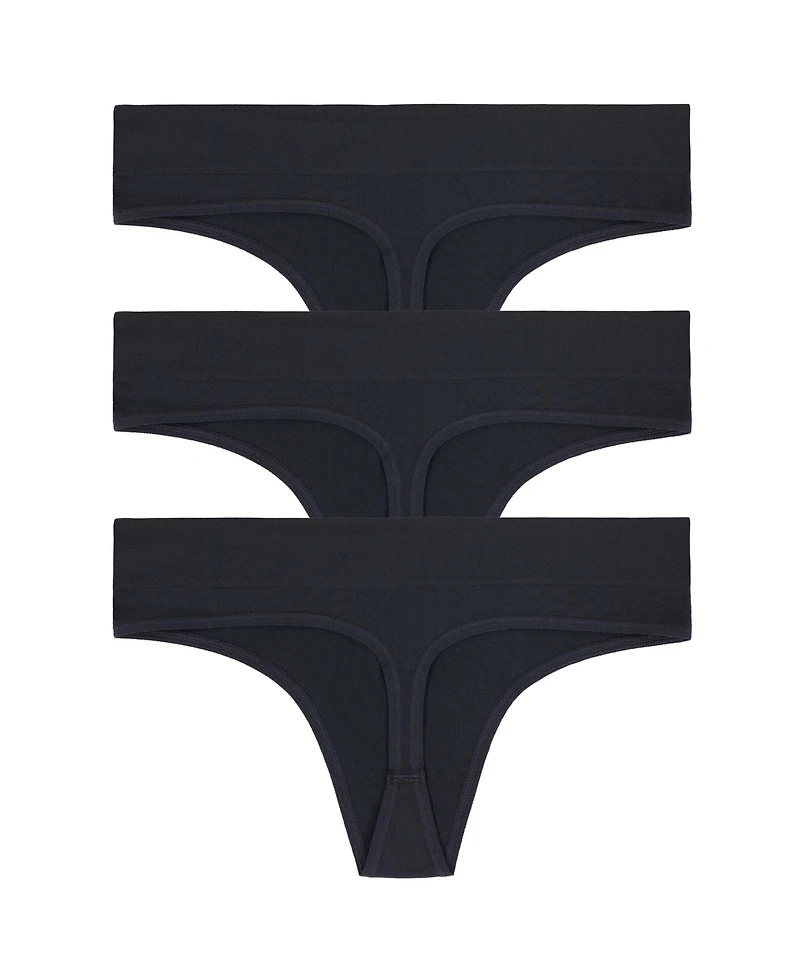 Dkny Women's Seamless Litewear Thong Underwear 3 Pack DK5016NP3