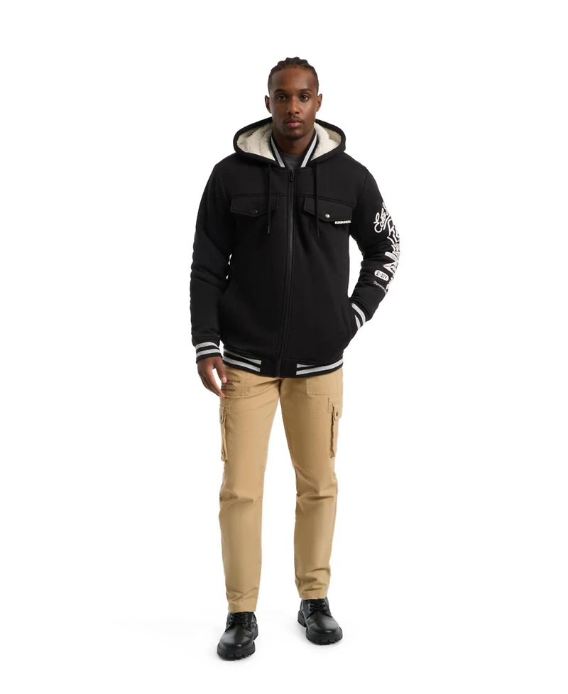 Ecko Unltd Men's Renown Sherpa Varsity Jacket