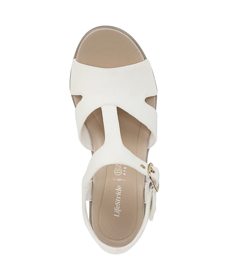 LifeStride Women's Everly Washable Block Heel Strappy Sandals