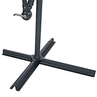 10' Offset Cantilever Patio Umbrella - Polyester Canopy and Steel Pole - Cross-Base - Brown