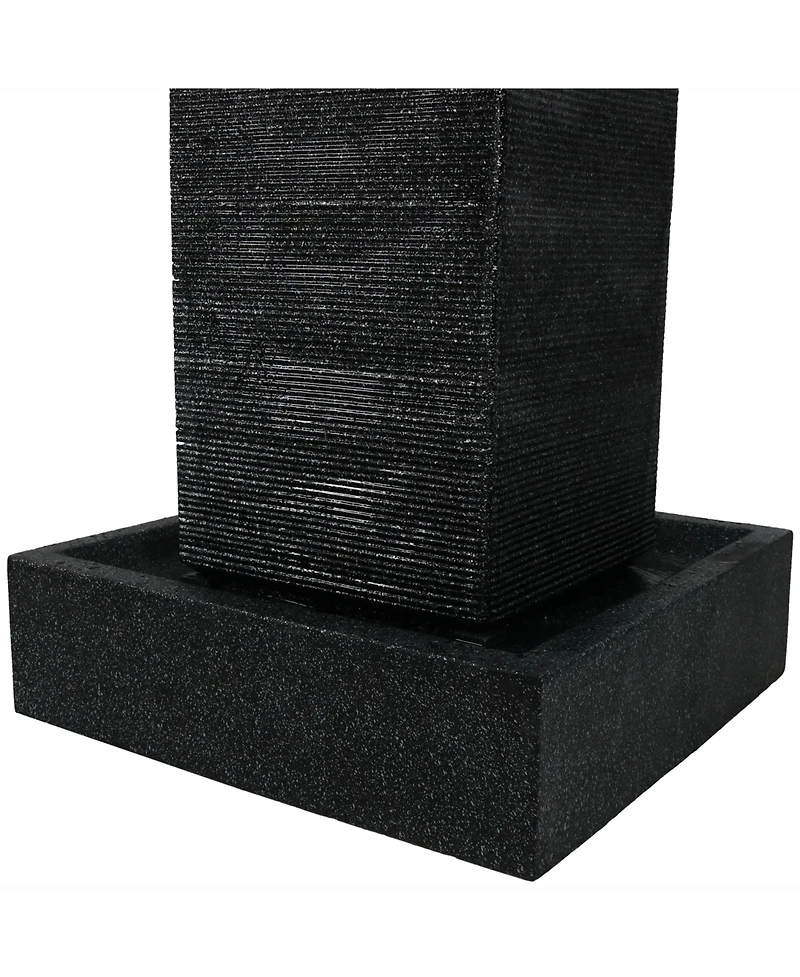40"H Electric Polyresin and Fiberglass Large Pillar Outdoor Water Fountain with Led Lights