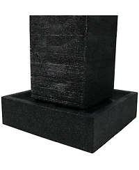 40"H Electric Polyresin and Fiberglass Large Pillar Outdoor Water Fountain with Led Lights