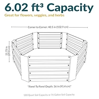 11.75" H Raised Metal Garden Bed - Galvanized Raised Garden Bed Outdoor for Vegetables and Flowers - Dark Gray - Hexagon
