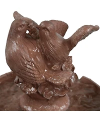 43"H Electric Resin and Concrete 3-Tier Pair of Doves Outdoor Water Fountain
