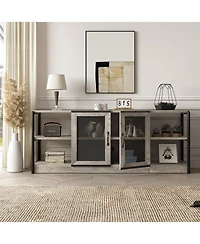 gaomon Tv Stand for 65+ Inch Tv, Industrial Entertainment Center Tv Media Console Cabinet