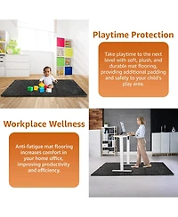 Sorbus 18 Interlocking Gym Floor Mat - 1/2" Thick Rubber Top High-Density Eva Foam (72 Sq Ft)